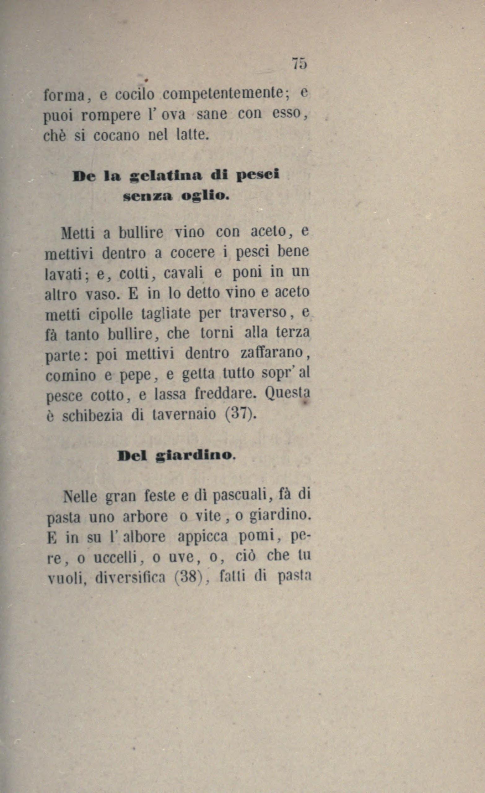 Höfischer Teigbaum mit Früchten und Vögeln - Originalseite aus Anonimo Toscano - Libro della cocina