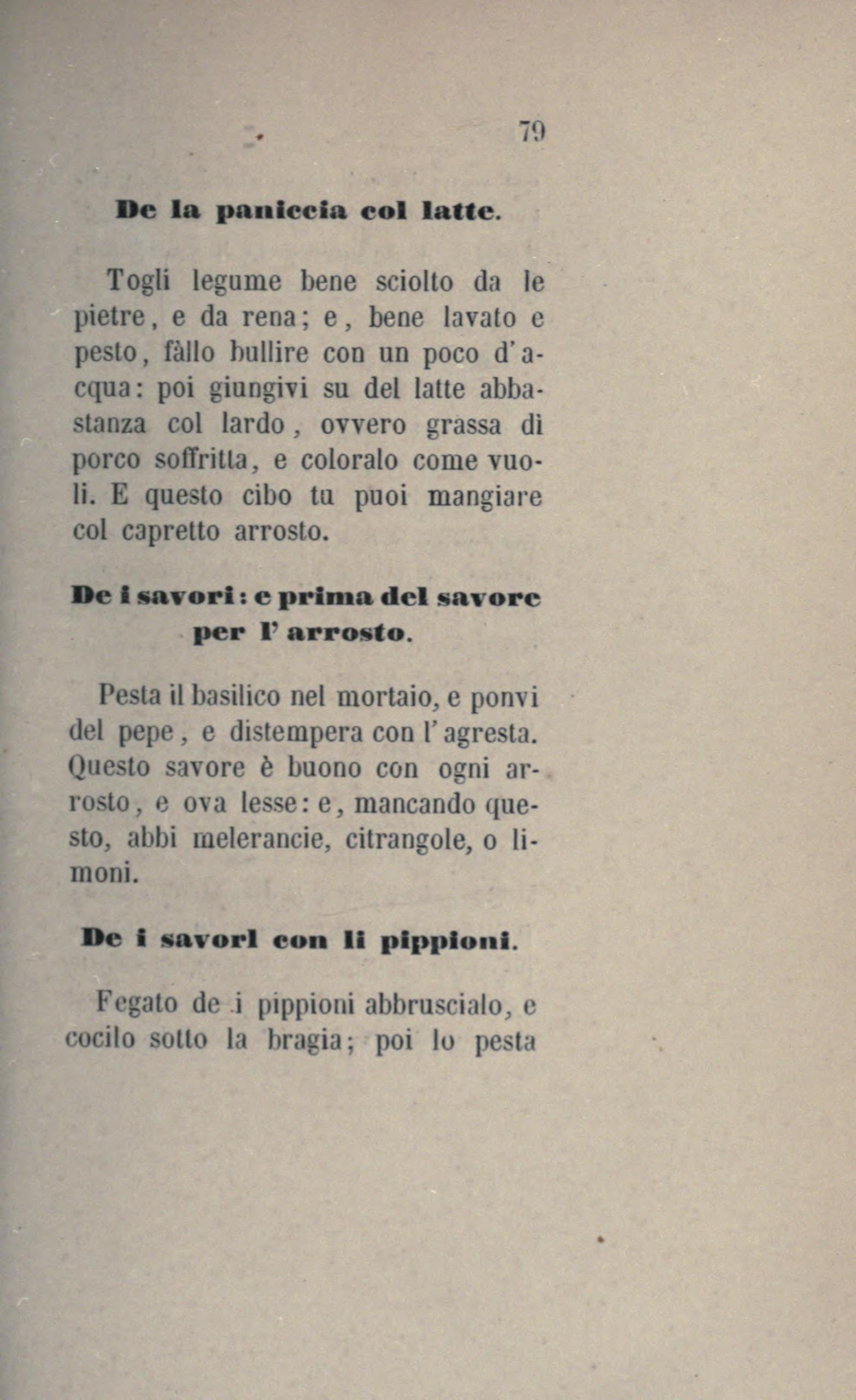Basilikum-Verjus-Sauce - Originalseite aus Anonimo Toscano - Libro della cocina
