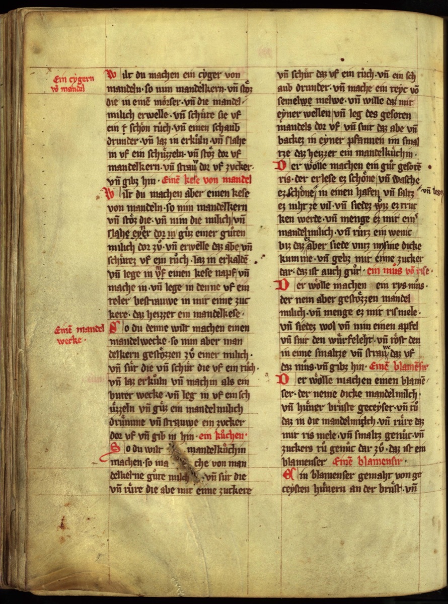 Mandelkäse mit Zucker — Fastenspeise — Originalseite aus Das Buch von guter Speise