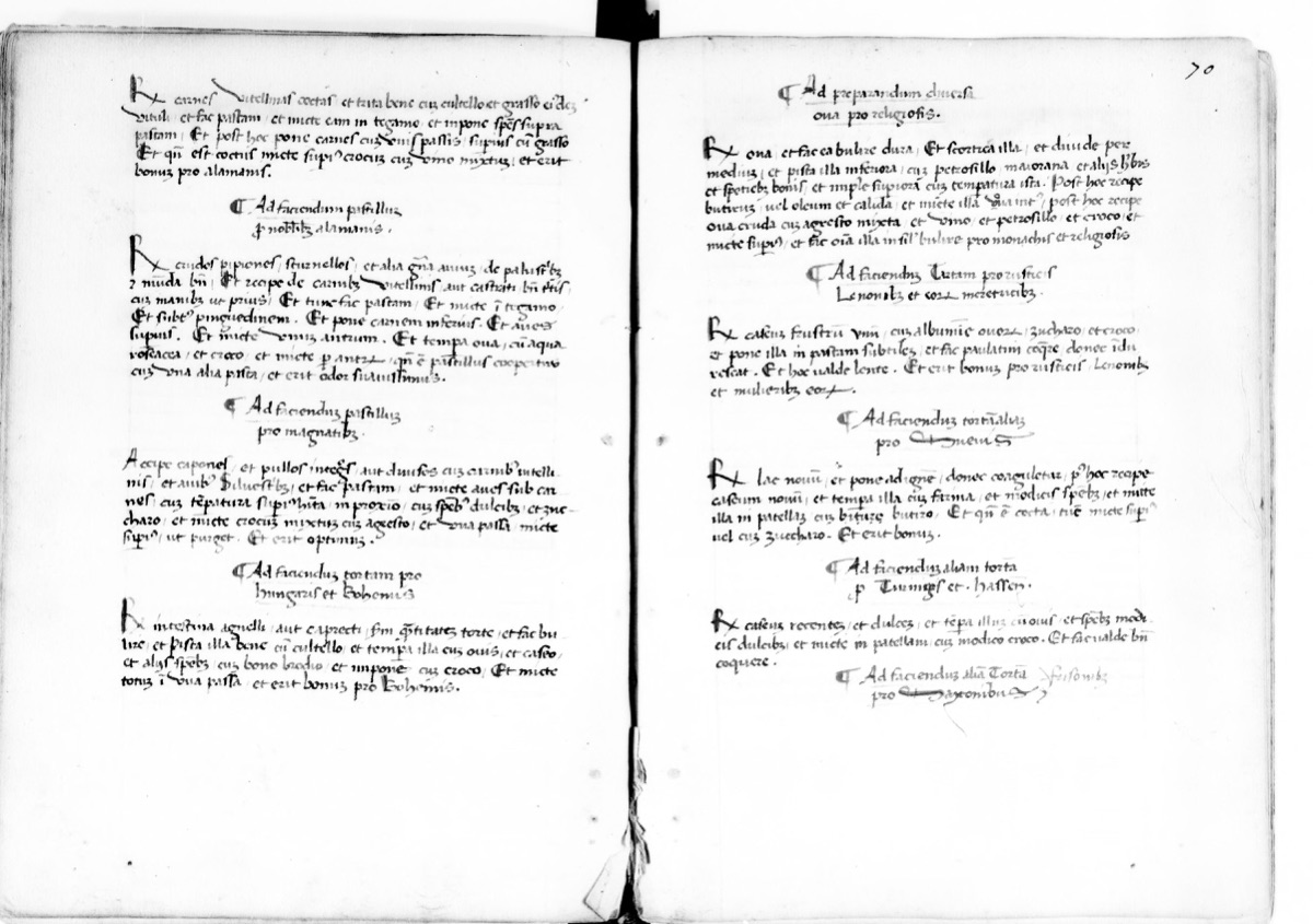 Innereien-Pastete mit Rosinen — Originalseite aus Registrum Coquine