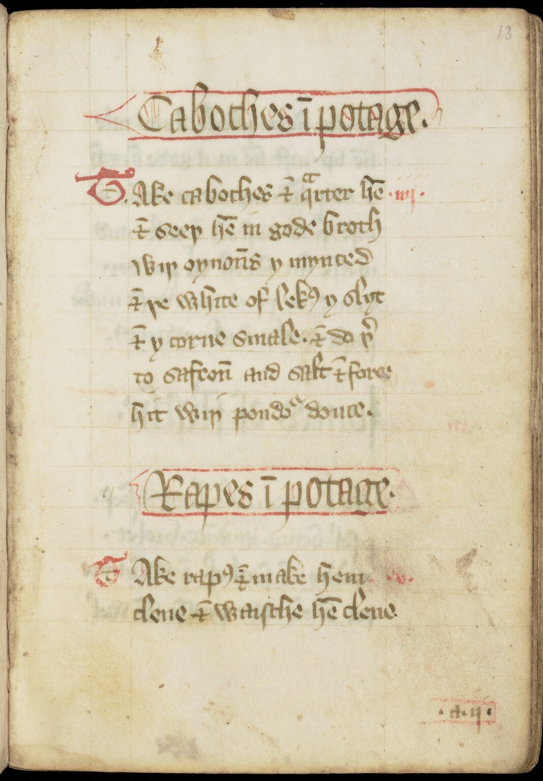 Rüben-Eintopf — Originalseite aus The Forme of Cury