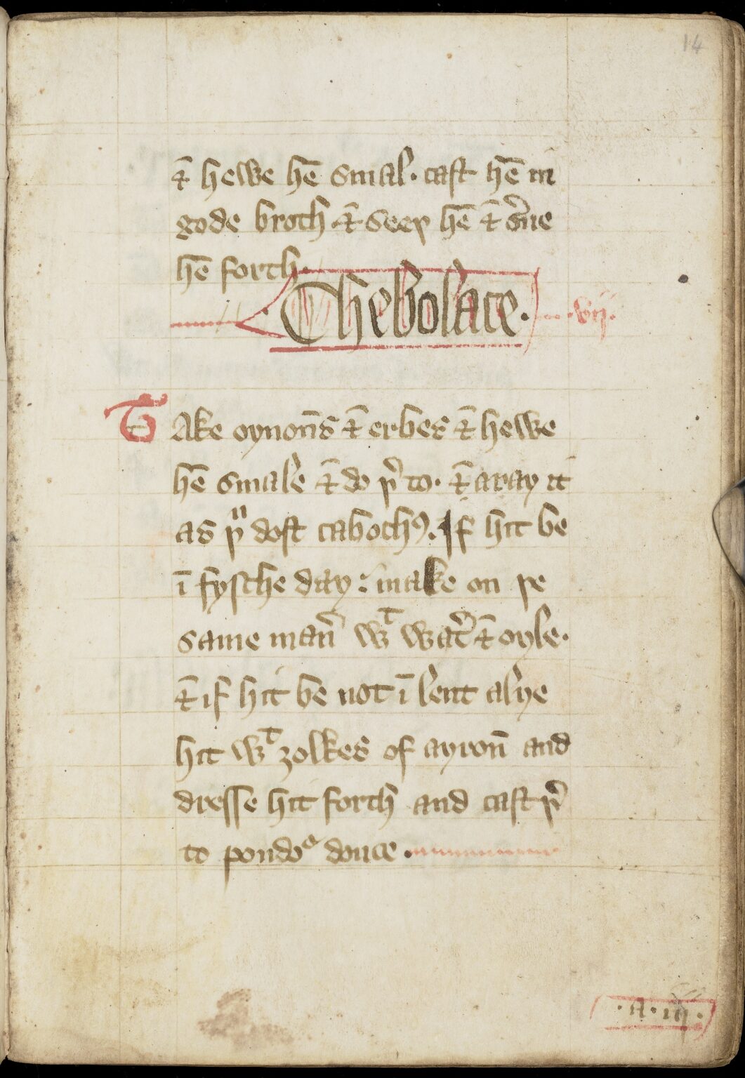 Zwiebel-Kräuter-Gemüse — Originalseite aus The Forme of Cury