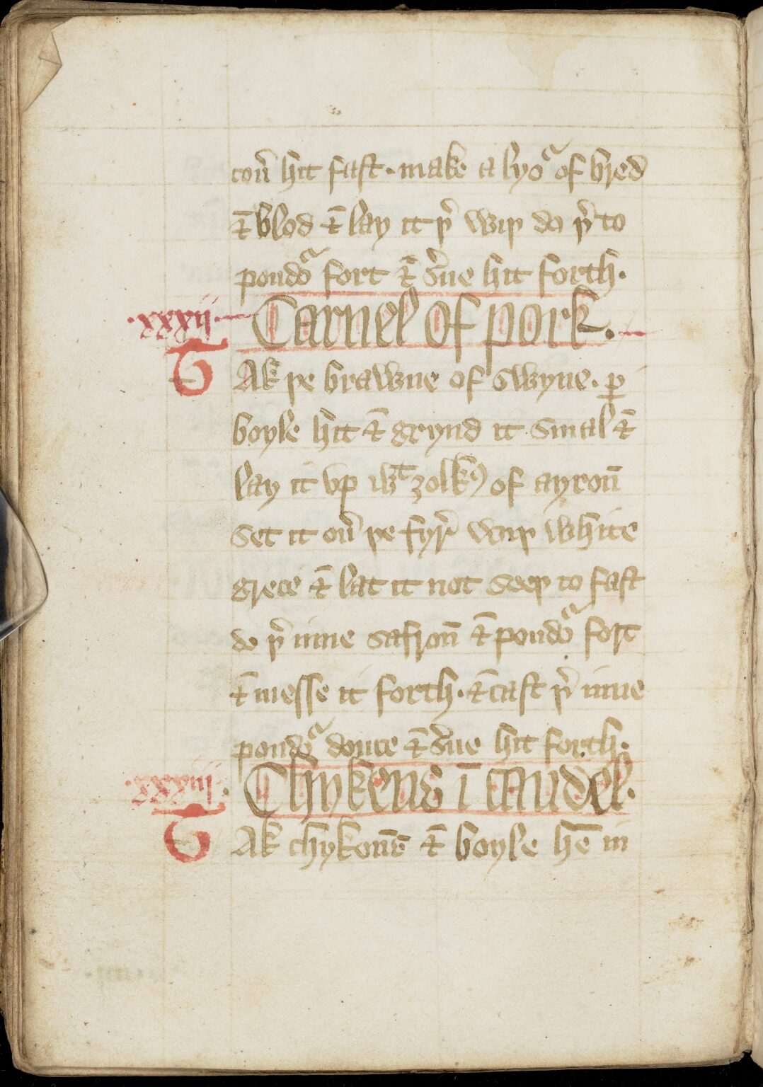 Hühner in Cawdel — Originalseite aus The Forme of Cury