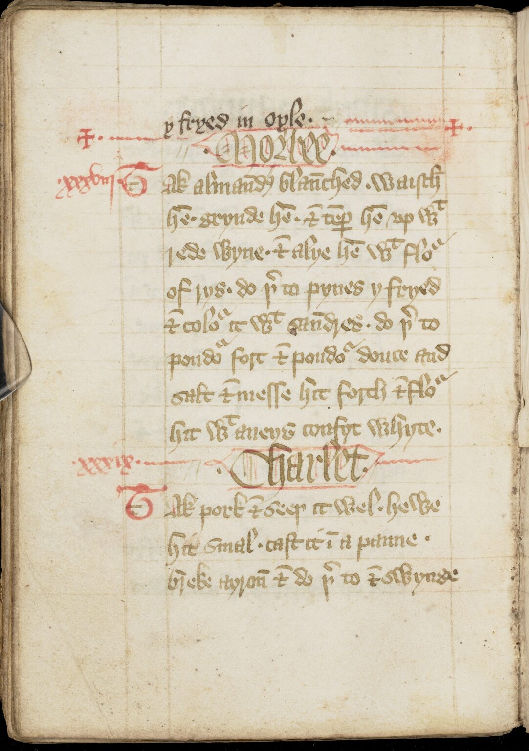 Morree: Mandeln in Rotwein — Originalseite aus The Forme of Cury