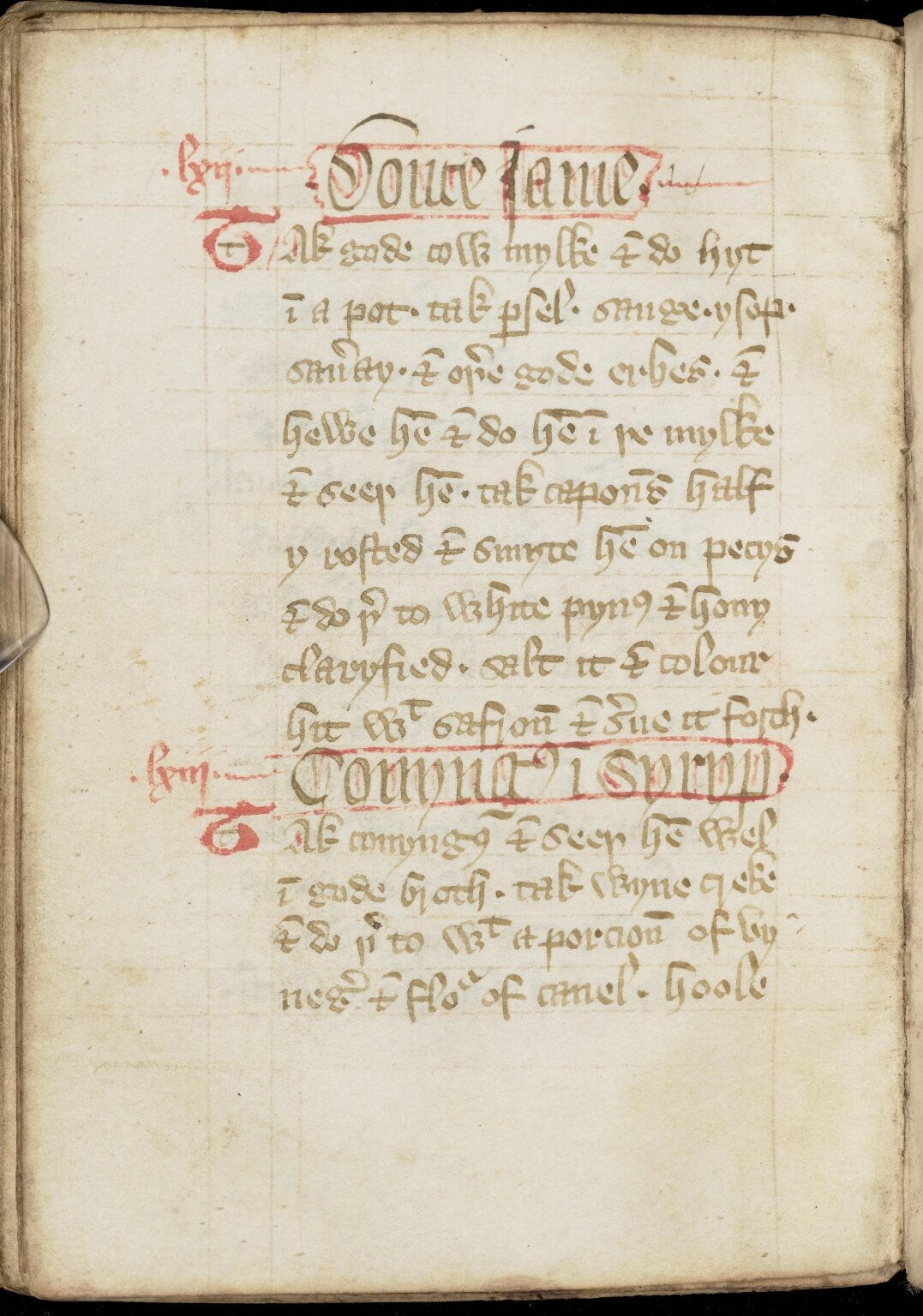 Süßes Kapaun-Gericht mit Kräutern — Originalseite aus The Forme of Cury