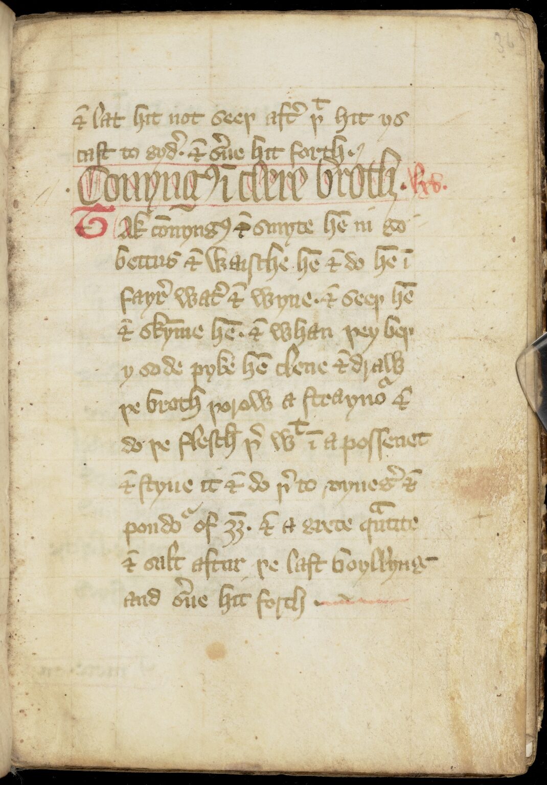 Kaninchen in klarer Brühe — Originalseite aus The Forme of Cury