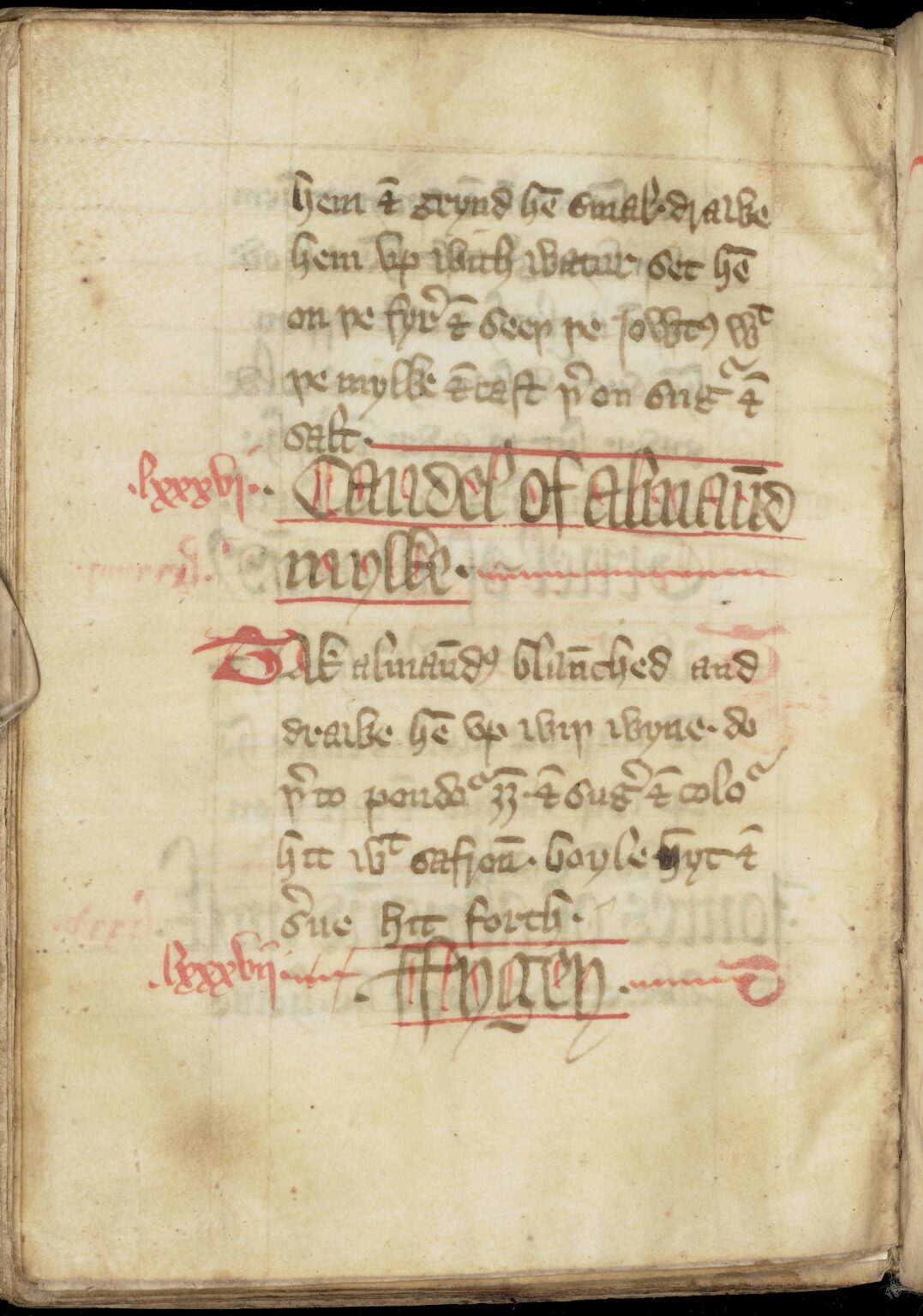 Feigenmus mit Mandeln und Wein — Originalseite aus The Forme of Cury