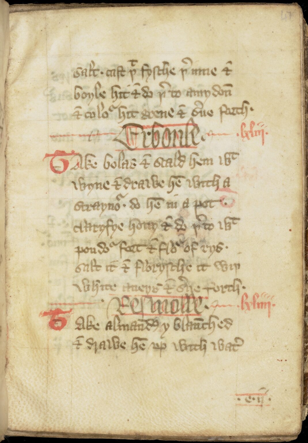 Pflaumenmus mit Wein und scharfen Gewürzen — Originalseite aus The Forme of Cury