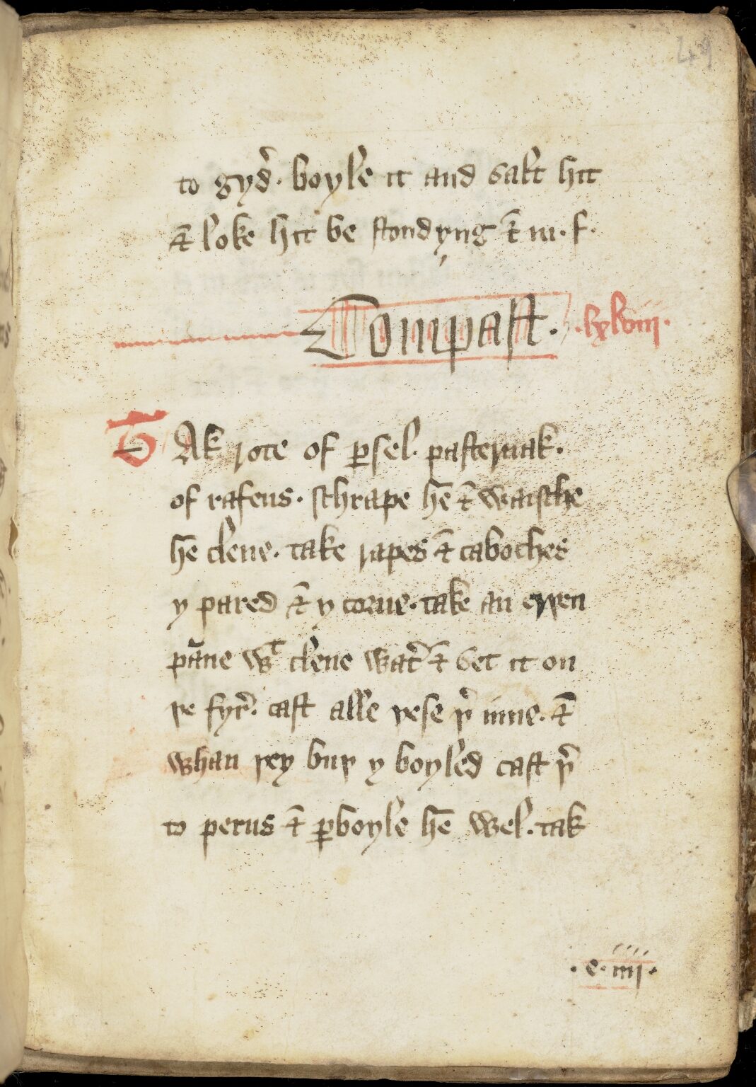 Eingelegtes Gemüse (Compost) — Originalseite aus The Forme of Cury
