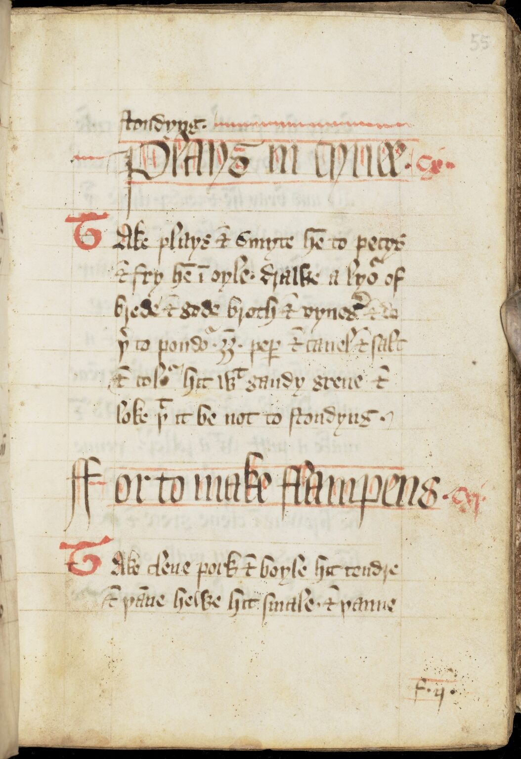 Gebratene Scholle in Gewürzsauce — Originalseite aus The Forme of Cury