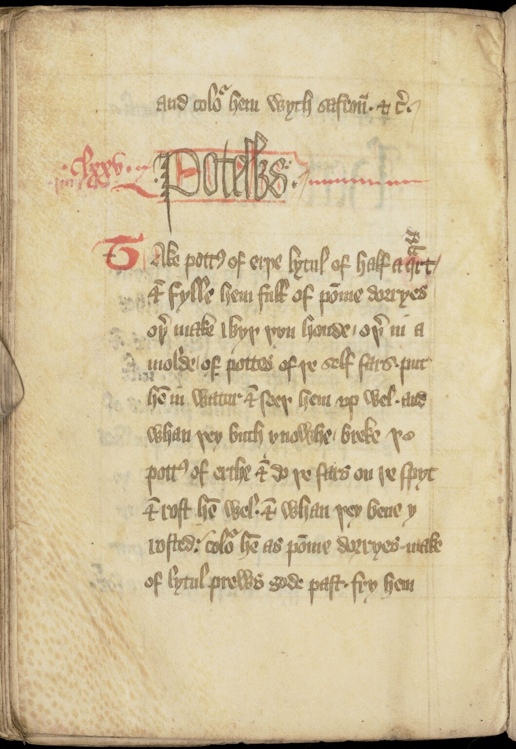 Gefüllte Tontöpfe nach Art der Pomme Dorryes — Originalseite aus The Forme of Cury