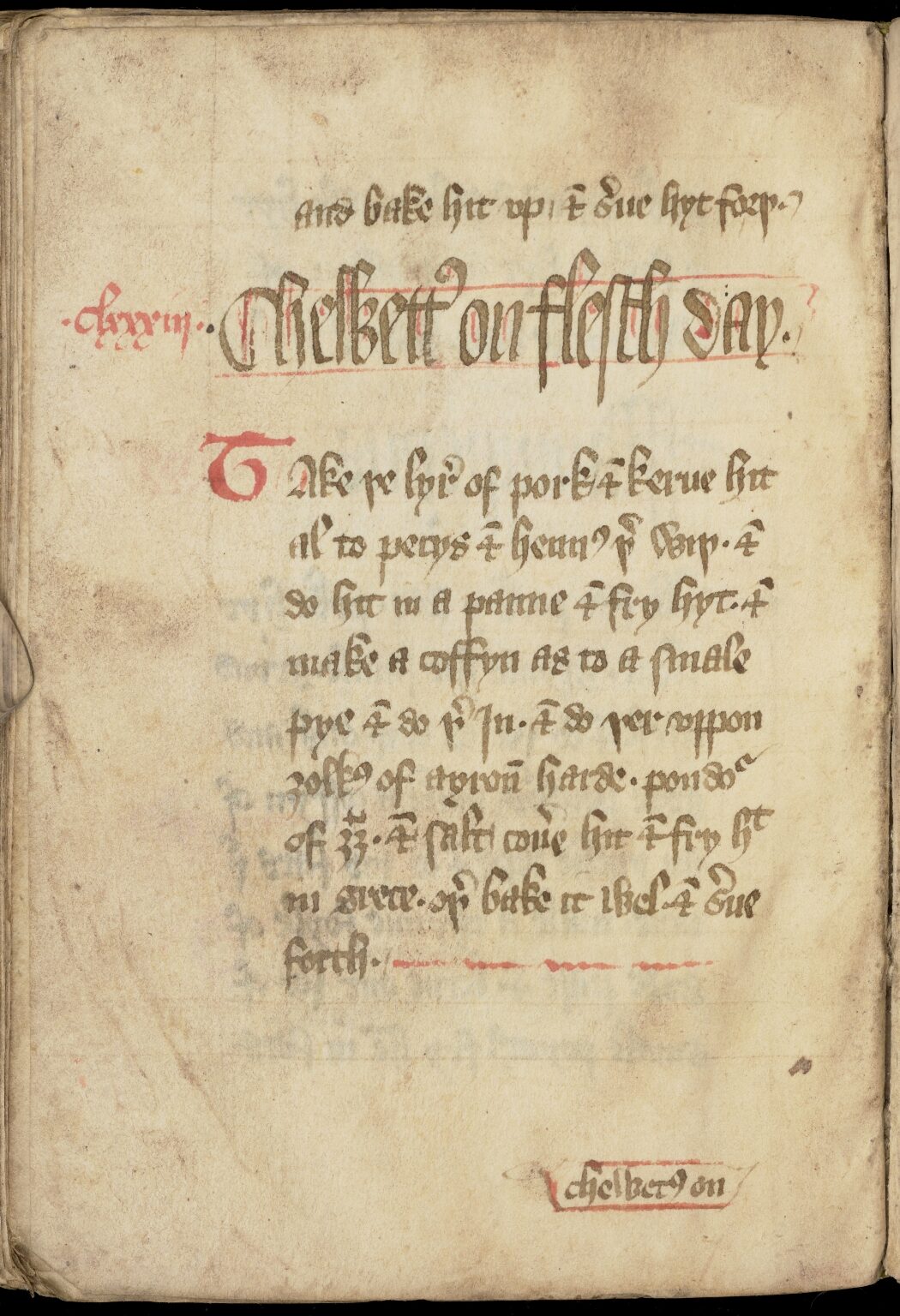 Kleine Fleischpasteten vom Schwein und Huhn — Originalseite aus The Forme of Cury
