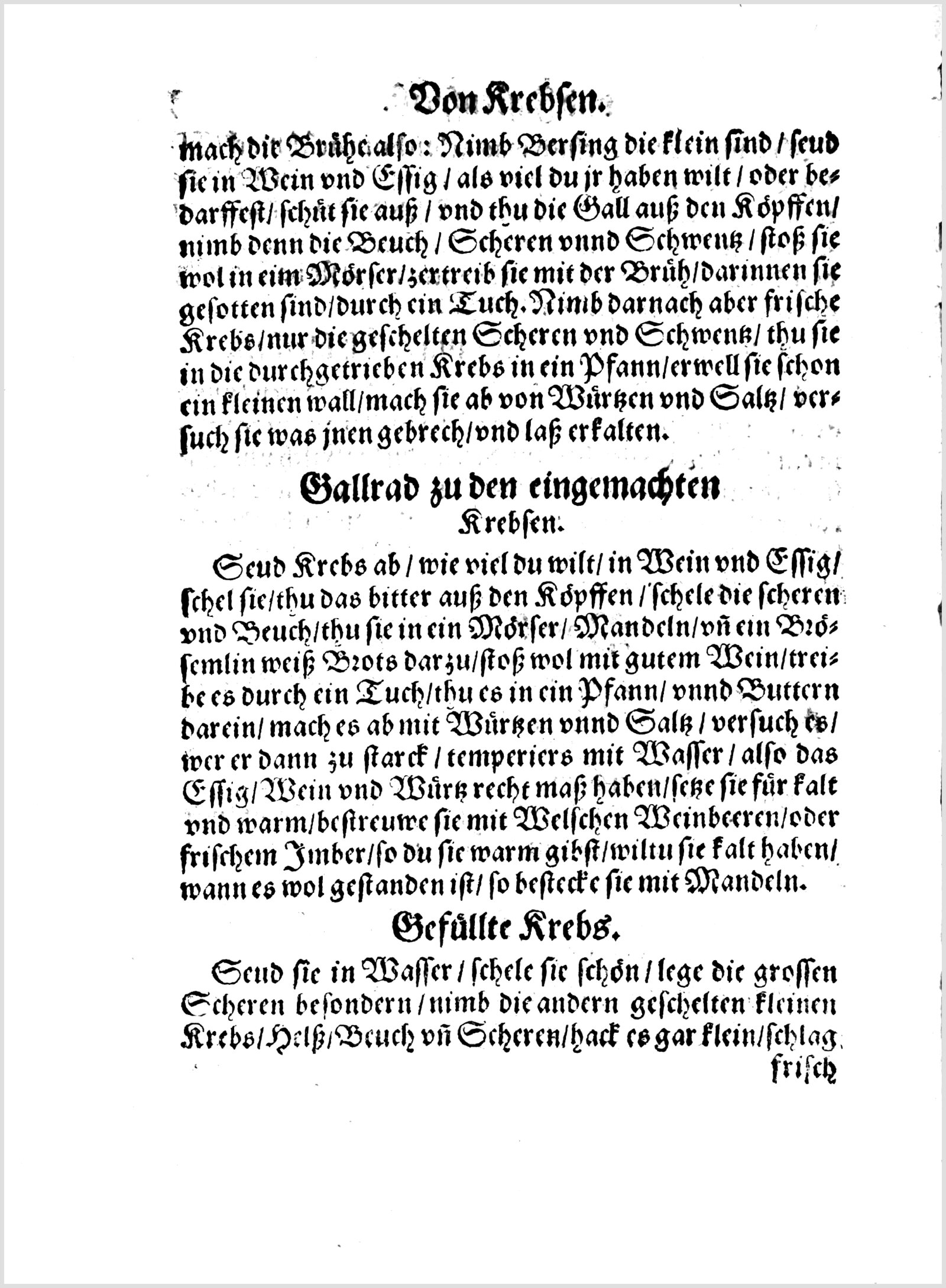 Krebs-Sülze mit Mandeln und Ingwer — Originalseite aus Koch und Kellermeisterei