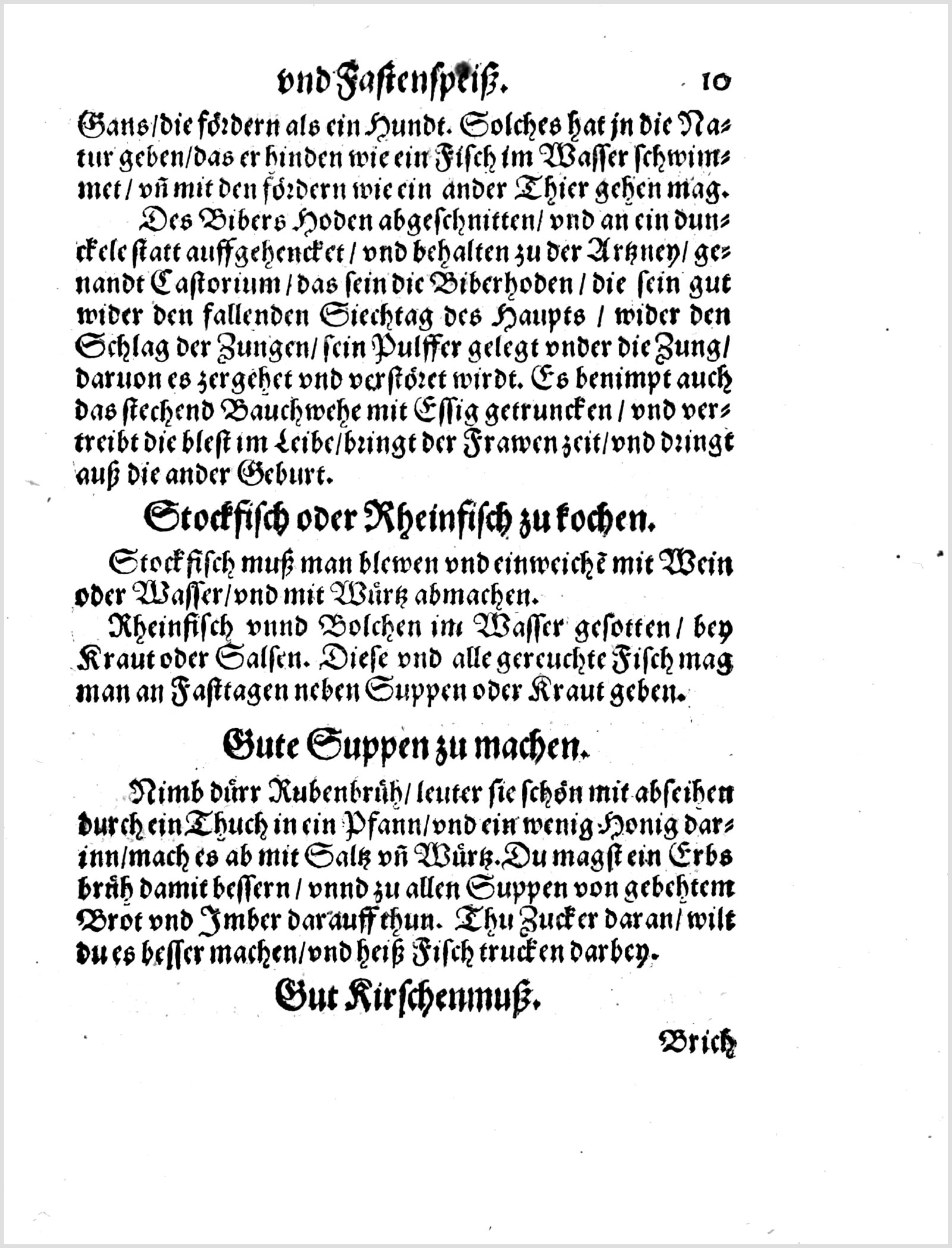 Fisch kochen für Fastentage — Originalseite aus Koch und Kellermeisterei
