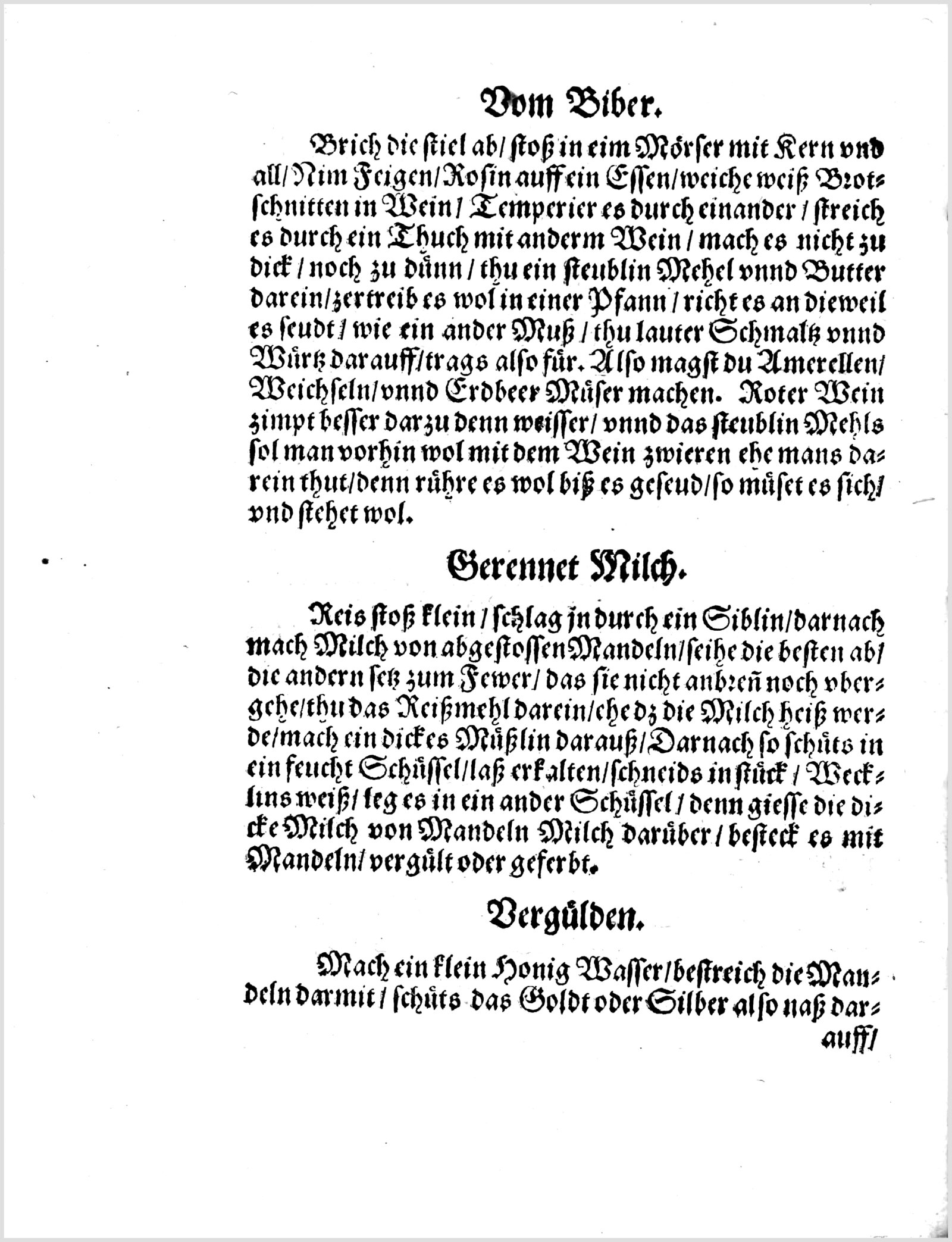 Gestockte Mandelmilch-Reis-Speise — Originalseite aus Koch und Kellermeisterei