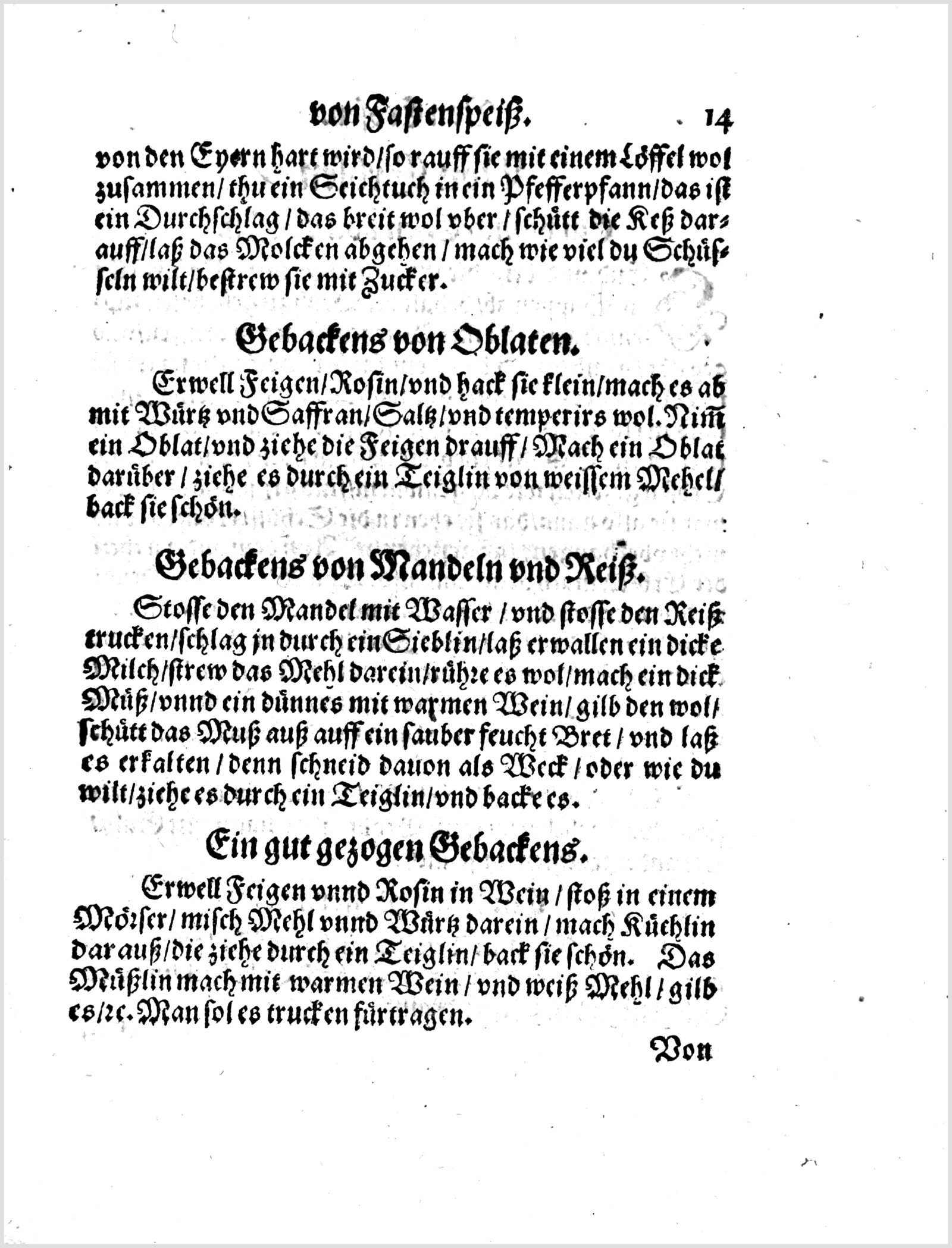 Gebackene Oblaten mit Feigenfüllung — Originalseite aus Koch und Kellermeisterei