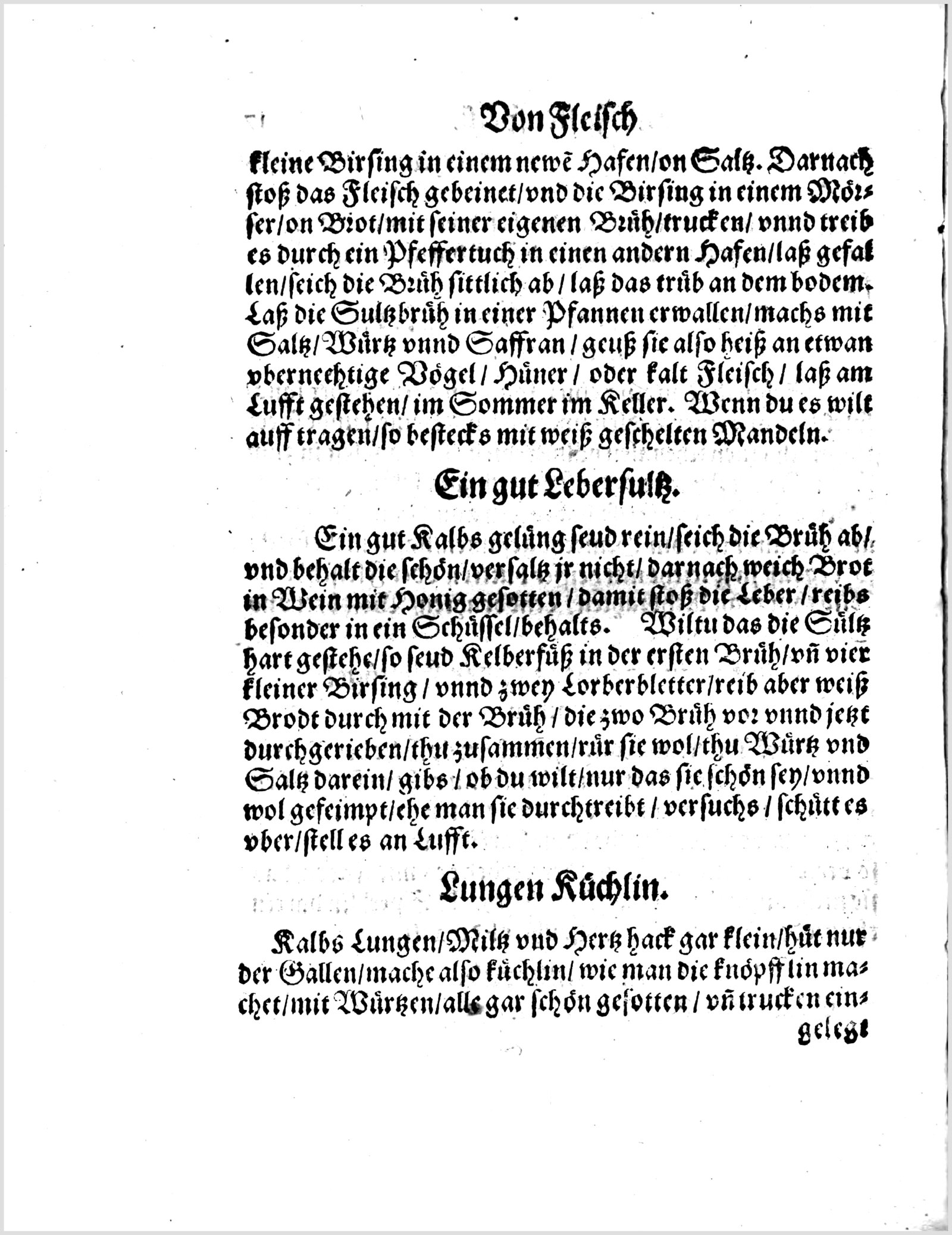 Kalbsleber-Sülze mit Wein und Honig — Originalseite aus Koch und Kellermeisterei