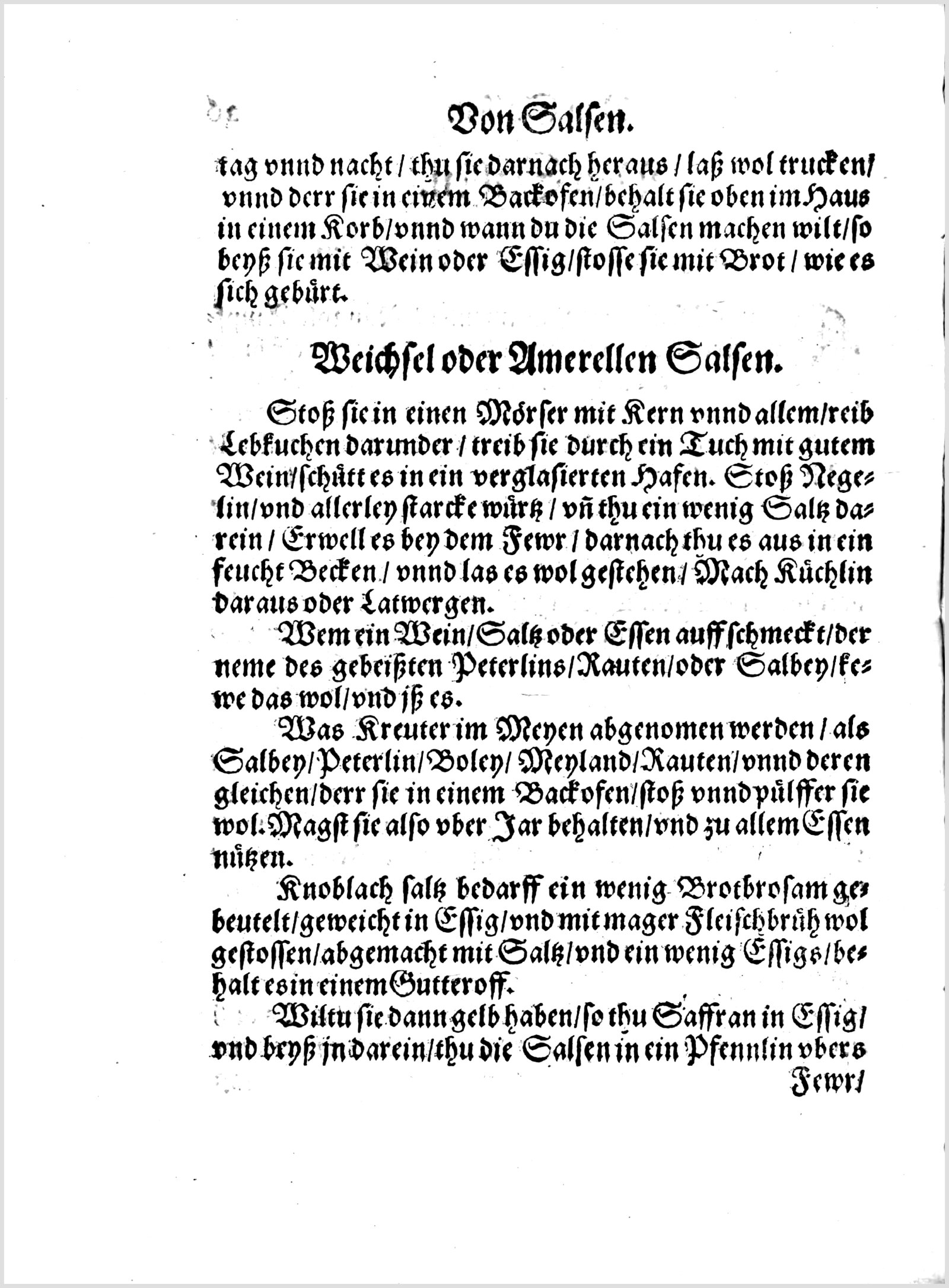 Kirsch- und Knoblauchsaucen mit Kräuter-Tipps — Originalseite aus Koch und Kellermeisterei