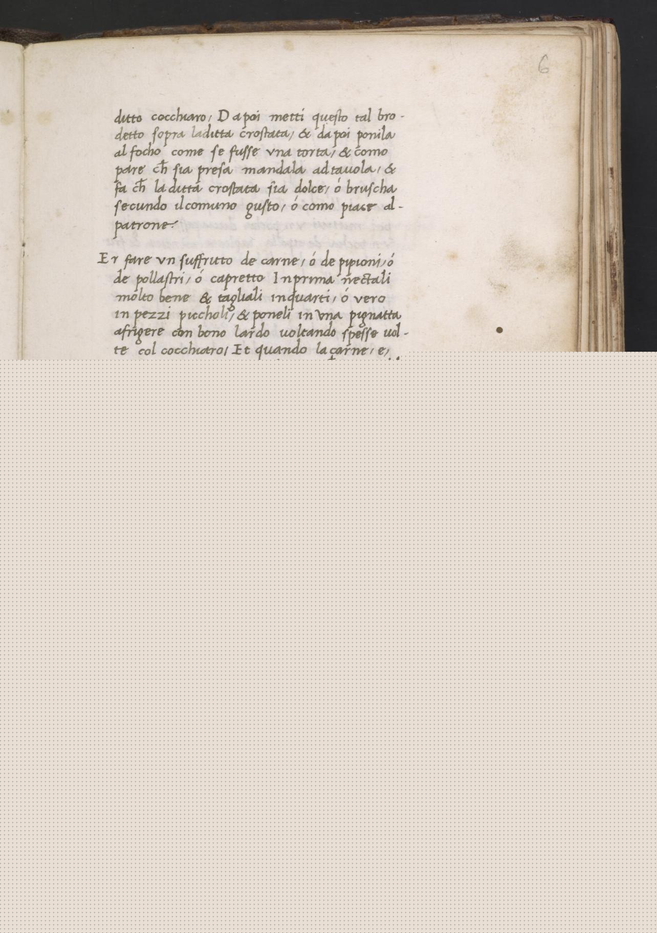 Gefülltes Spanferkel vom Spieß — Originalseite aus Libro de Arte Coquinaria