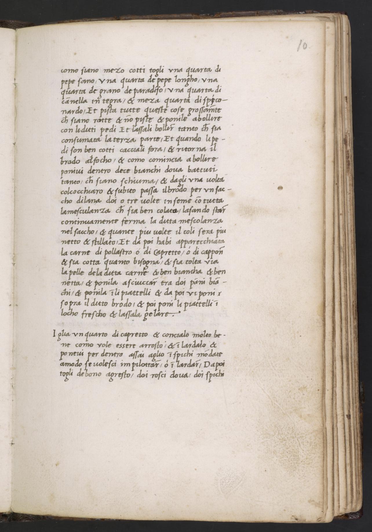 Carbonata vom gesalzenen Fleisch — Originalseite aus Libro de Arte Coquinaria