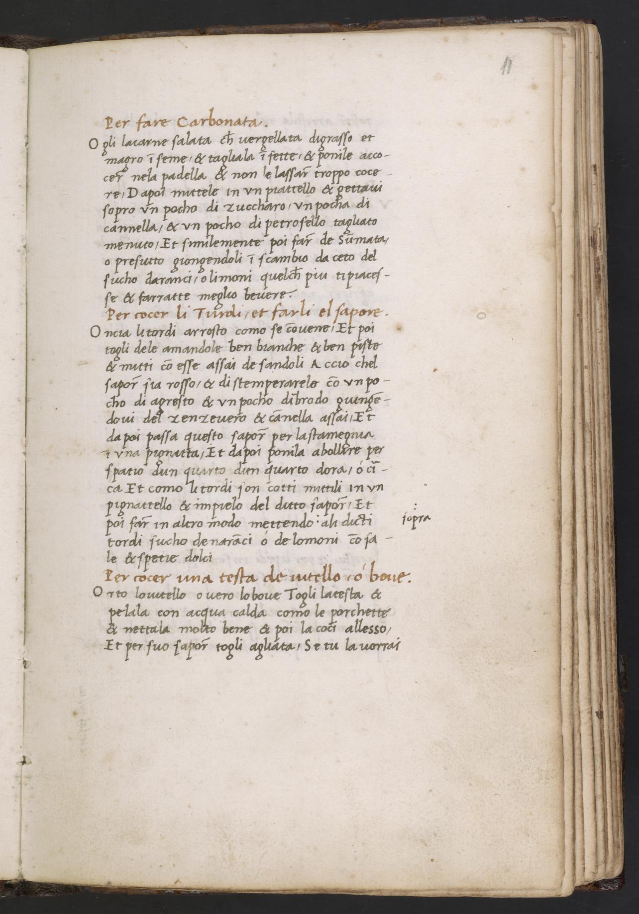 Geröstete Feigenfresser — Originalseite aus Libro de Arte Coquinaria