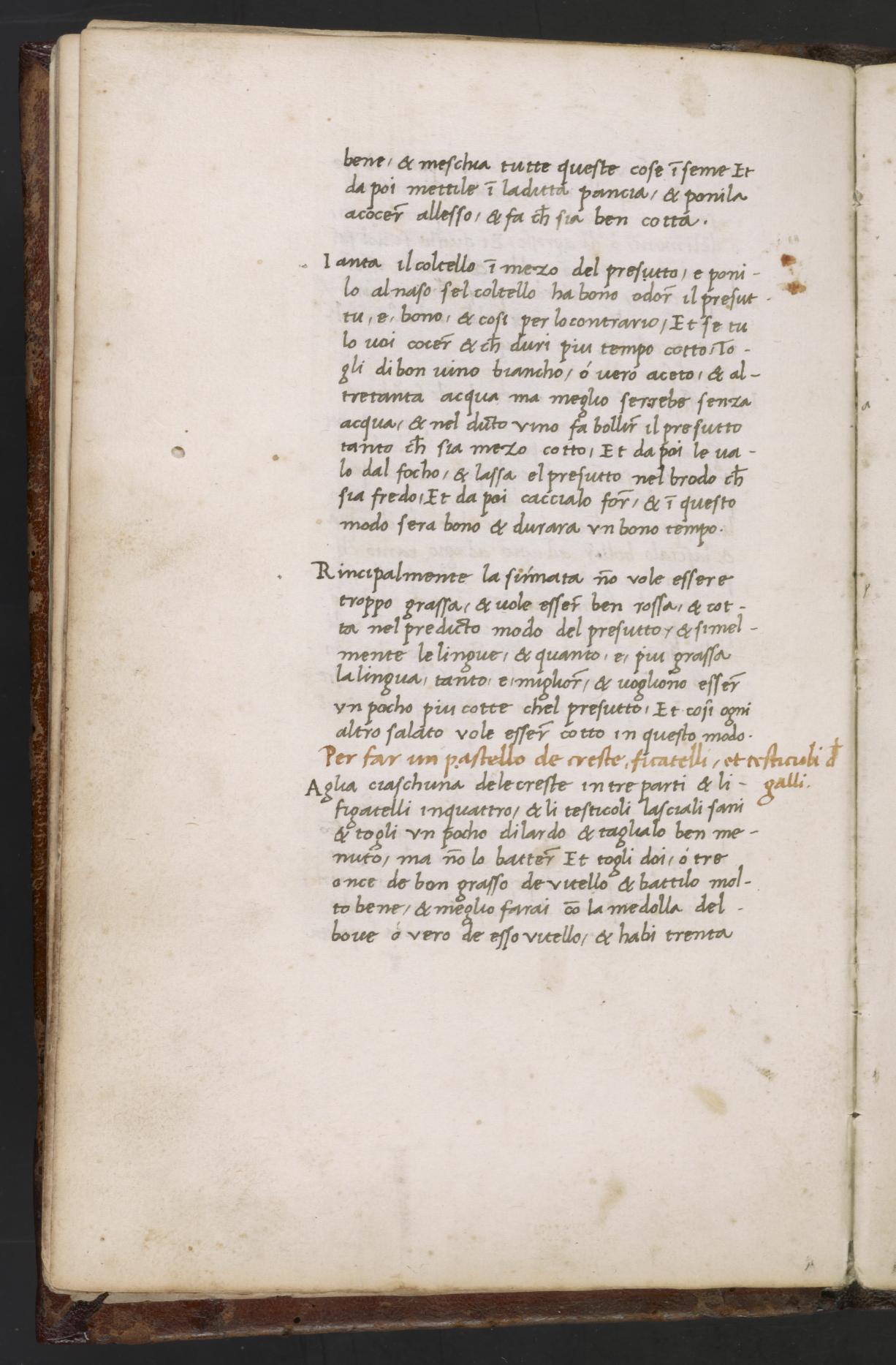 Gesalzener Speck und Zunge kochen — Originalseite aus Libro de Arte Coquinaria
