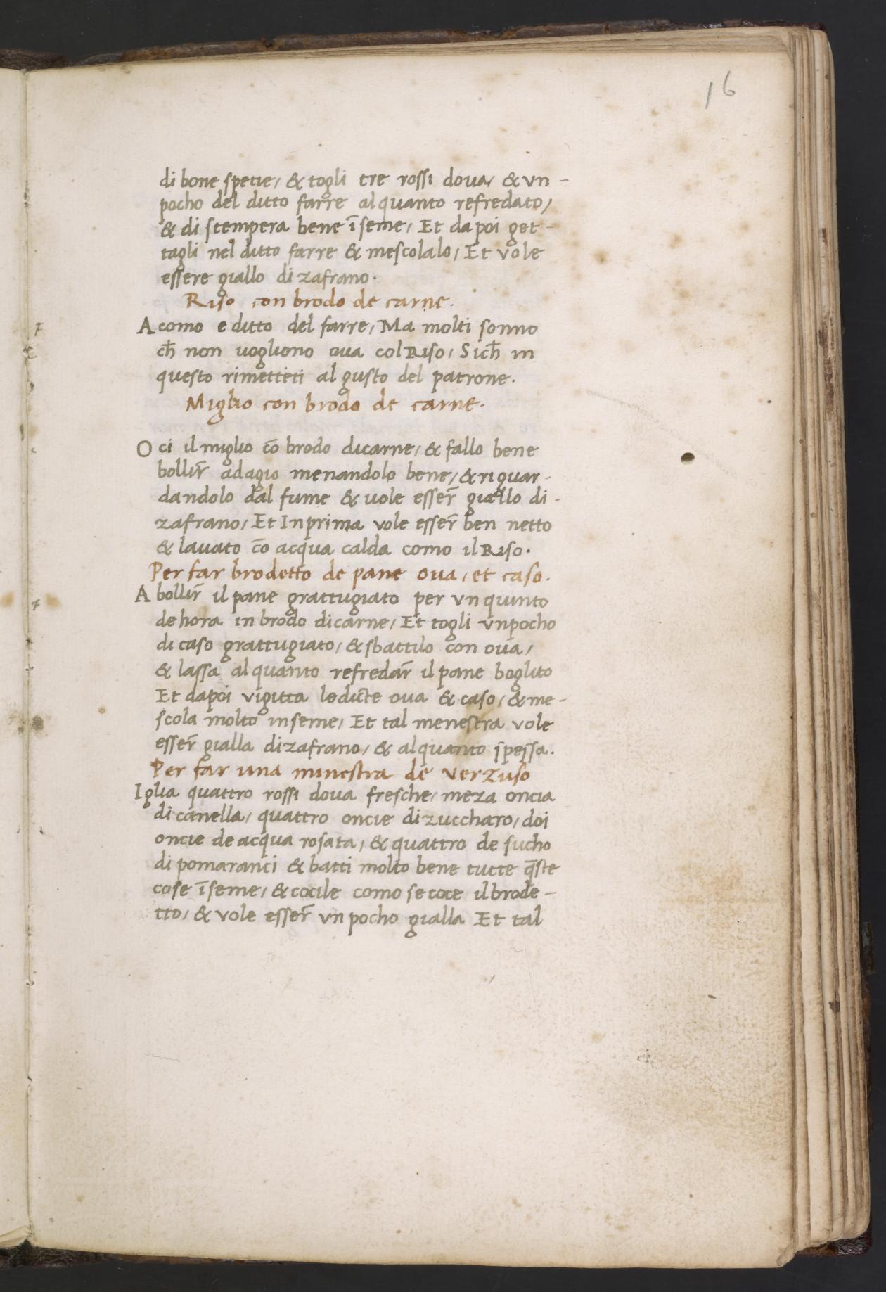 Reis mit Fleischbrühe — Originalseite aus Libro de Arte Coquinaria