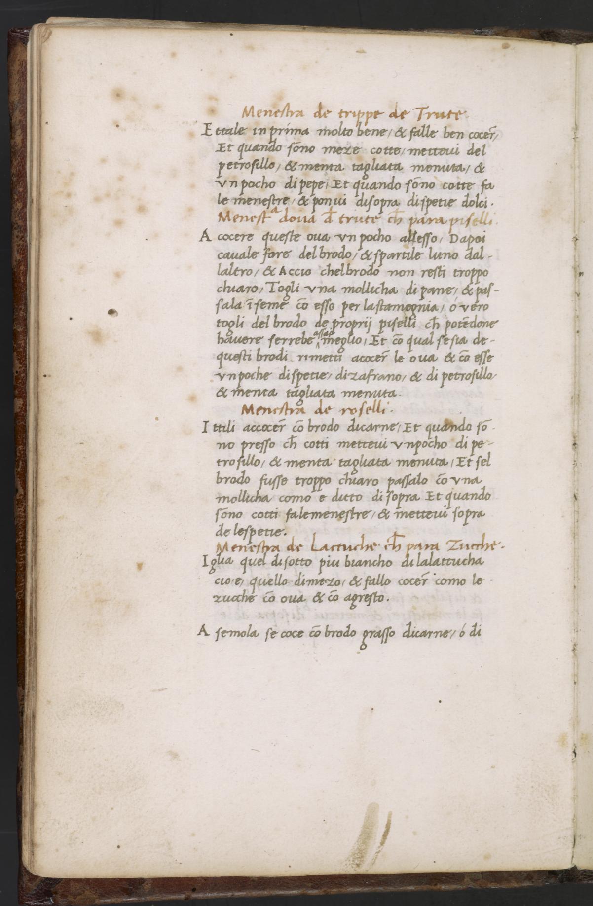 Martinos Kalbfleisch-Menestra — Originalseite aus Libro de Arte Coquinaria