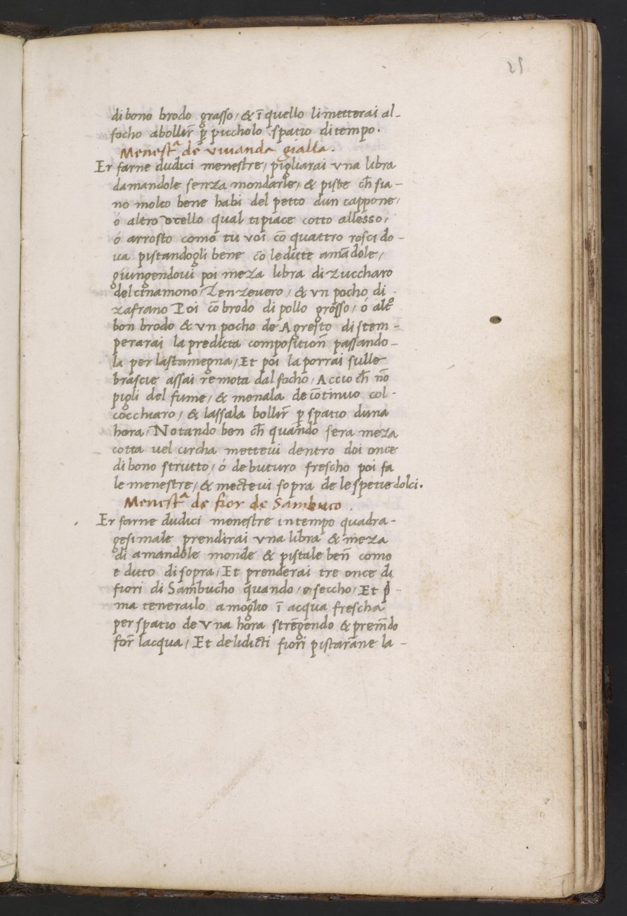 Gelbe Cremespeise mit Kapaun — Originalseite aus Libro de Arte Coquinaria