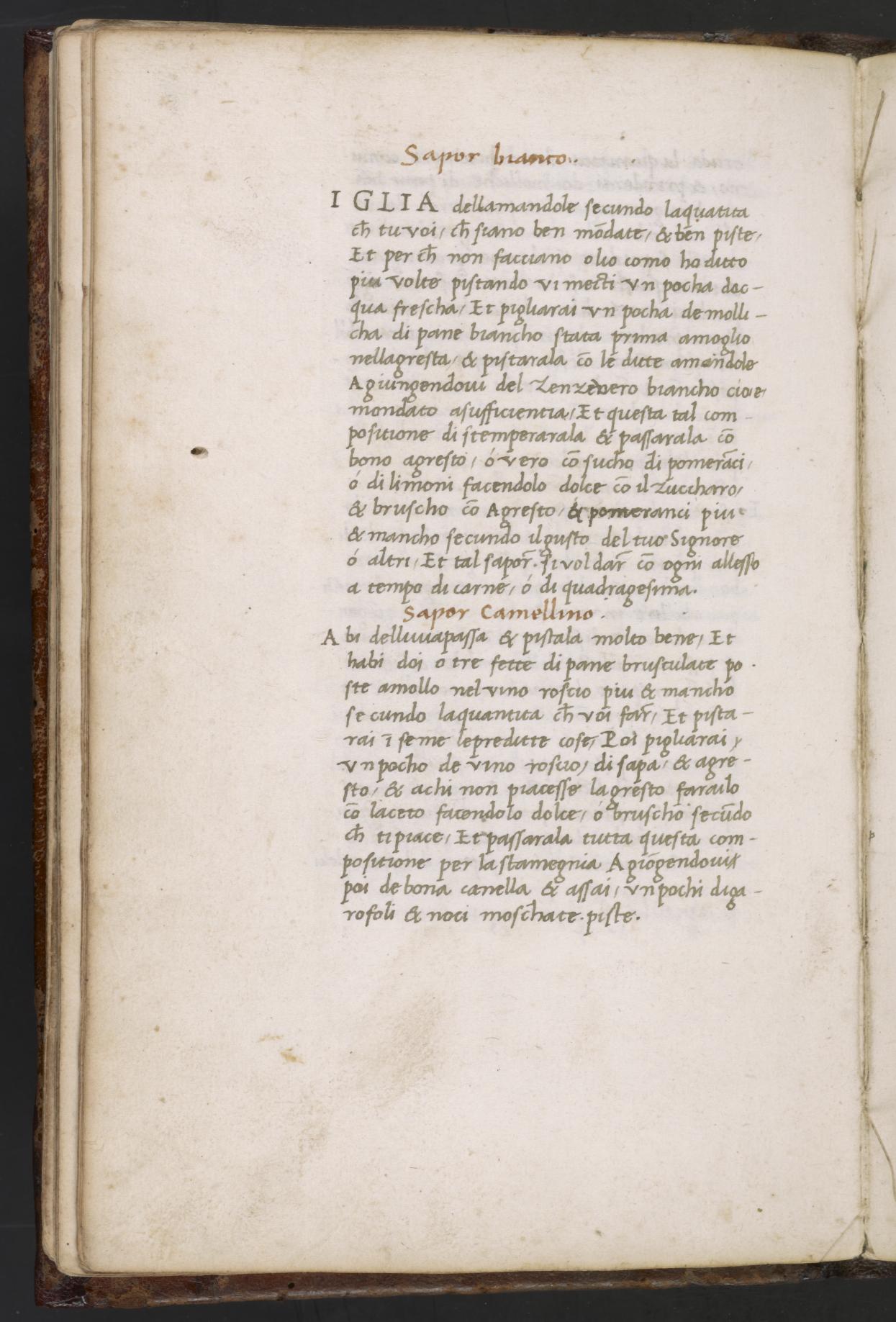 Pfauensauce nach Maestro Martino — Originalseite aus Libro de Arte Coquinaria