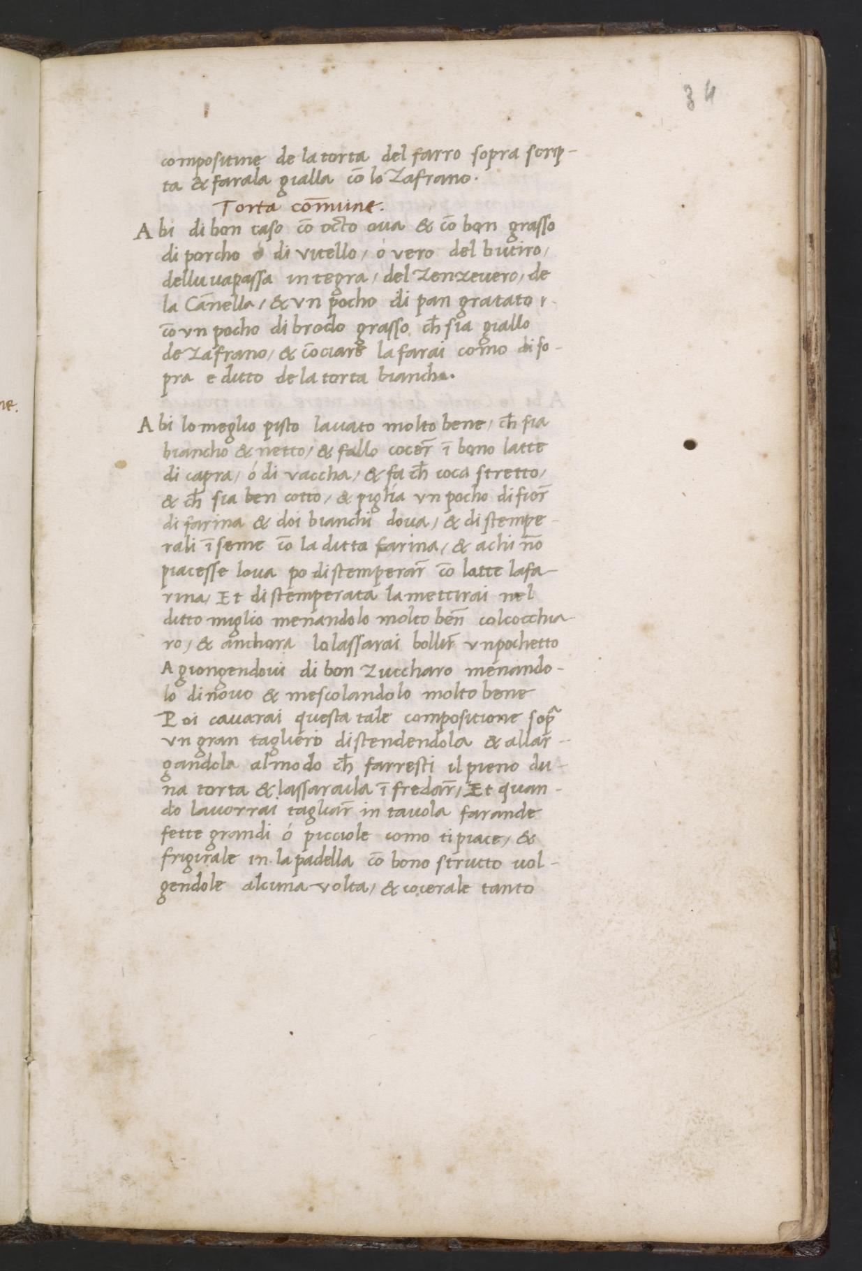 Kastanientorte — Originalseite aus Libro de Arte Coquinaria