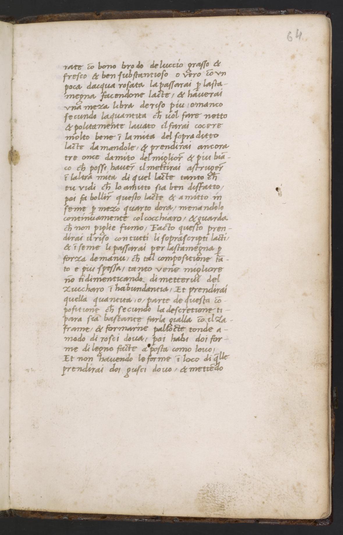 Reisbrei mit Milch und viel Zucker — Originalseite aus Libro de Arte Coquinaria
