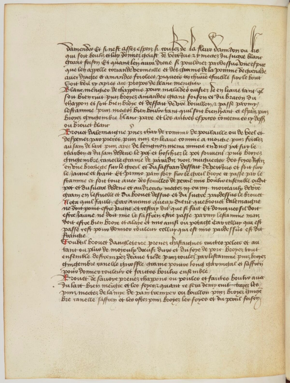 Deutscher Brouet mit Leber und Safran — Originalseite aus Ménagier de Paris