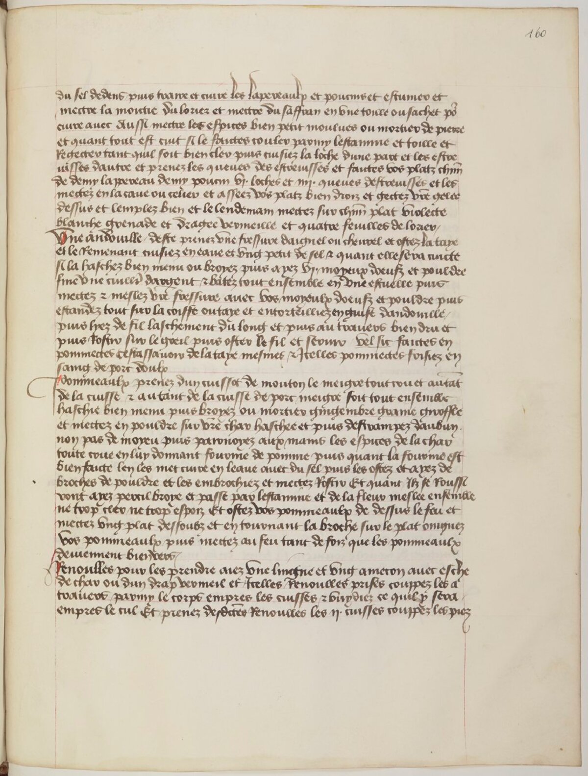Festliches Gelee mit Hase, Huhn und Krebsen — Originalseite aus Ménagier de Paris