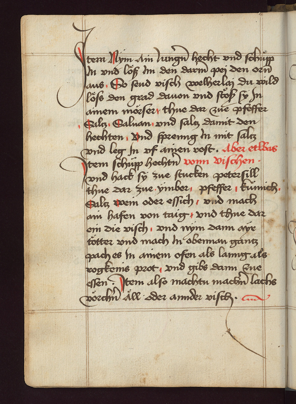 Gebackener Fisch im Teigmantel - Originalseite aus Kochbuch des Meisters Hans