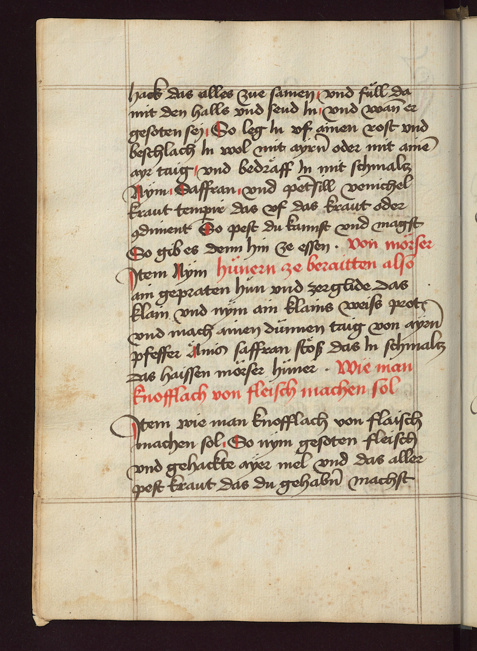 Knoblauchförmige Fleischpasteten - Originalseite aus Kochbuch des Meisters Hans
