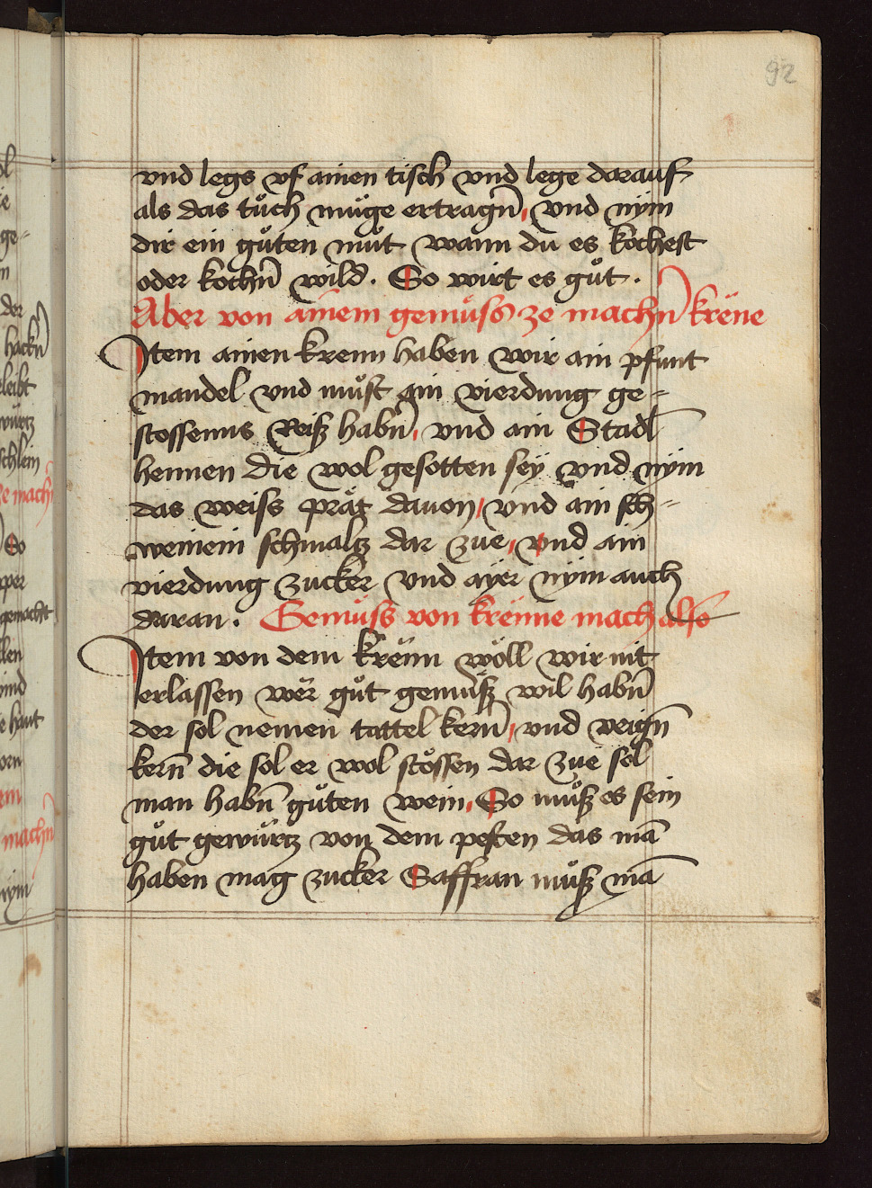 Kren-Mus mit Huhn und Mandeln - Originalseite aus Kochbuch des Meisters Hans