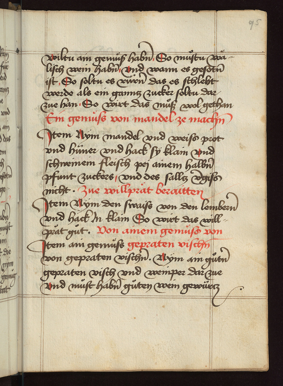 Mus von gebratenem Fisch - Originalseite aus Kochbuch des Meisters Hans