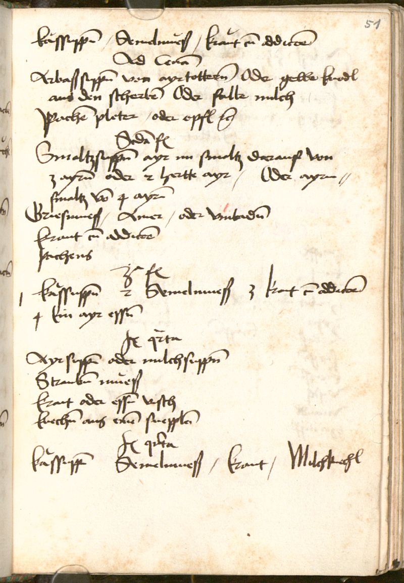 Klösterliche Milchsuppe — Originalseite aus Tegernseer Speisenbuch